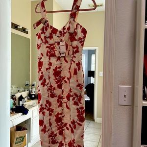 BNWT Rebecca Taylor scarlet embroidered dress